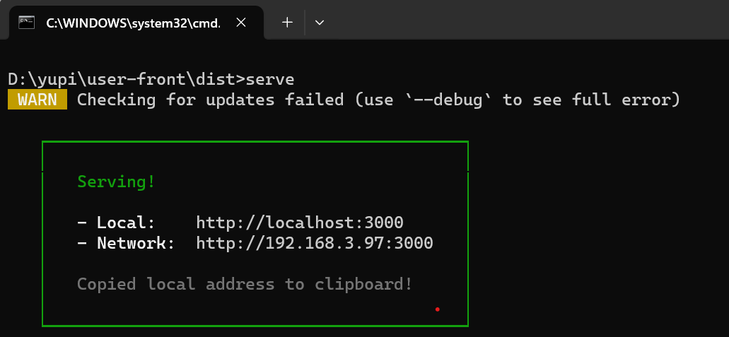 图8.1前端serve启动